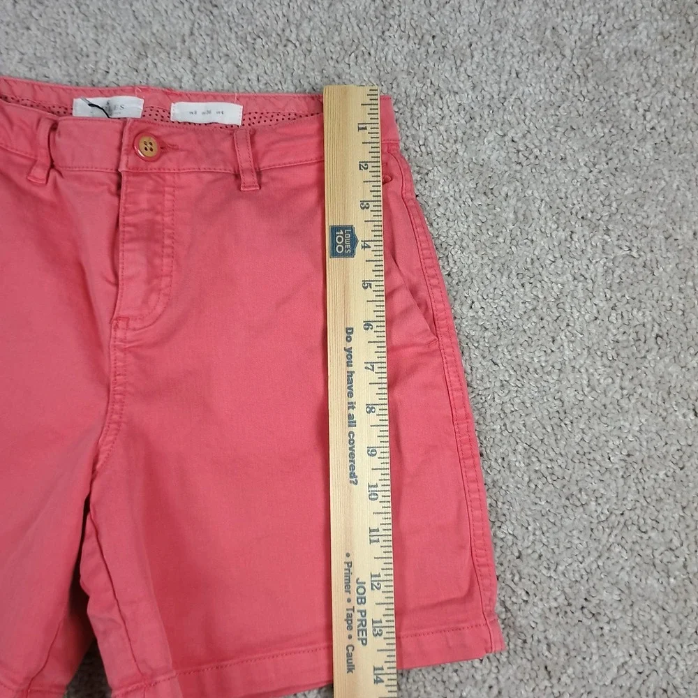 Joules Cruise Chino Shorts Women Size 4 Redsky Pink Cotton Stretch Embroidered